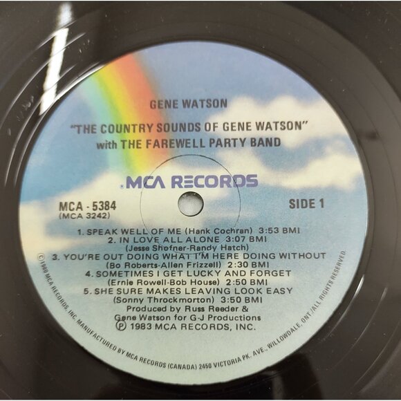 Gene Watson – Sometimes I Get Lucky LP 1983 MCA-5384 VG - Picture 6 of 6